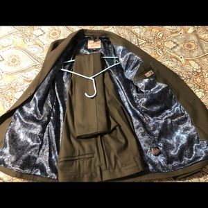 Volcom Men’s grey suit with blue pinstripe